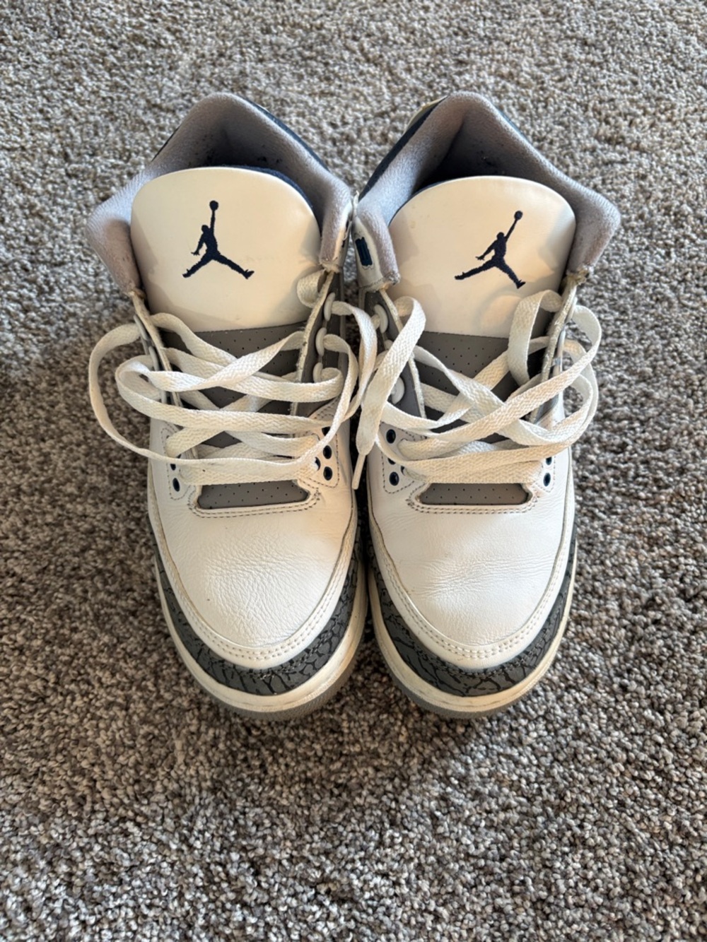 Jordan (GS) Air Jordan 3 Retro 'Washington Wizards' Kids White and Gray Sneakers